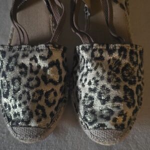 Vidorreta NEW Leopard Print Espadrille Wedge, Sz 40